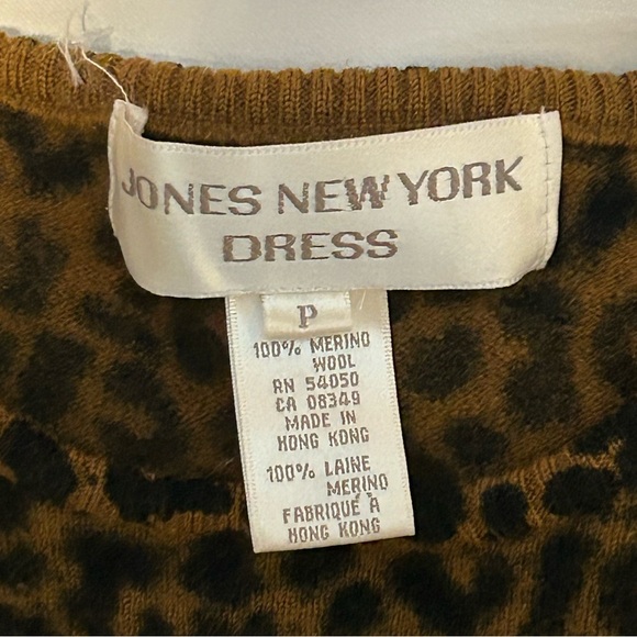 Vintage Jones New York Dress Animal Print Wool Sweater - S - Picture 4 of 6